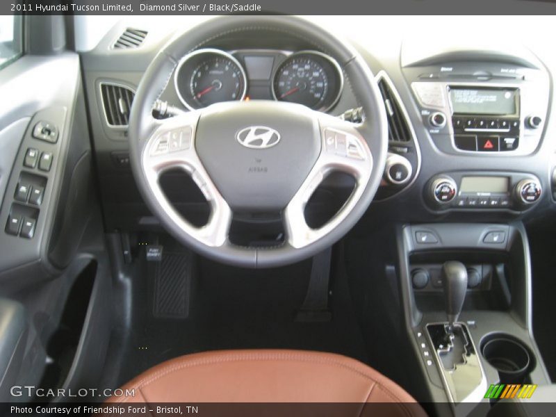 Diamond Silver / Black/Saddle 2011 Hyundai Tucson Limited