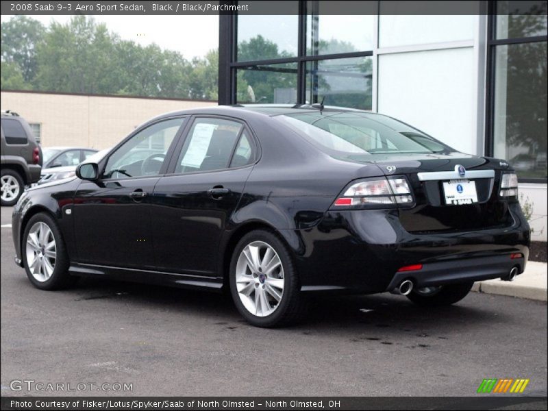 Black / Black/Parchment 2008 Saab 9-3 Aero Sport Sedan