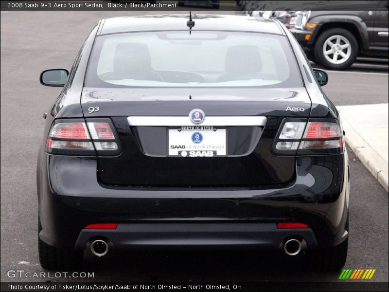 Black / Black/Parchment 2008 Saab 9-3 Aero Sport Sedan