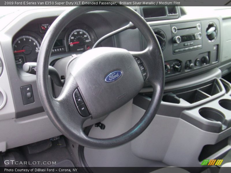 Brilliant Silver Metallic / Medium Flint 2009 Ford E Series Van E350 Super Duty XLT Extended Passenger