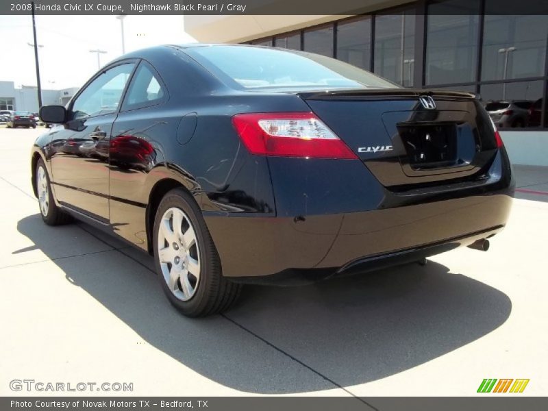 Nighthawk Black Pearl / Gray 2008 Honda Civic LX Coupe