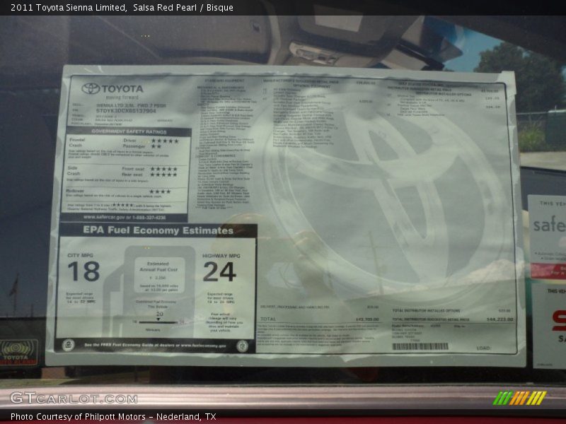 Salsa Red Pearl / Bisque 2011 Toyota Sienna Limited