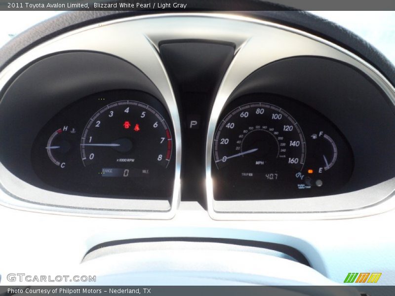 Blizzard White Pearl / Light Gray 2011 Toyota Avalon Limited