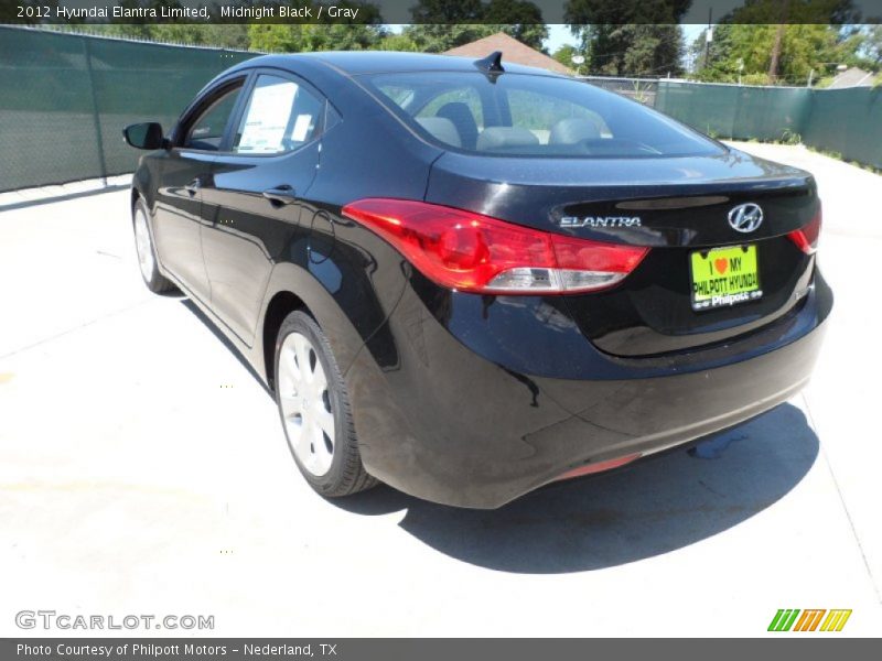 Midnight Black / Gray 2012 Hyundai Elantra Limited