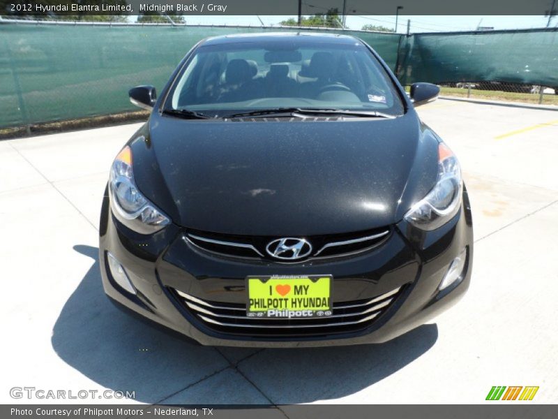 Midnight Black / Gray 2012 Hyundai Elantra Limited