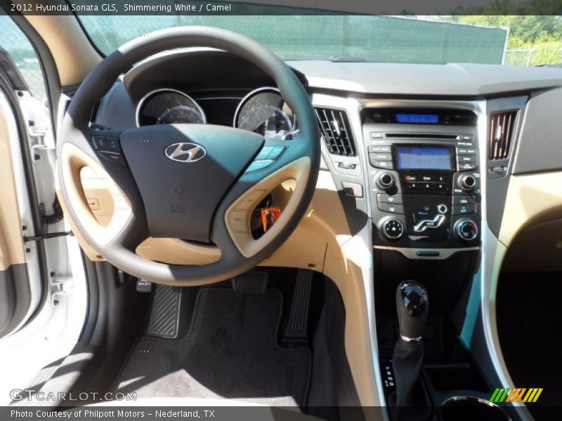 Shimmering White / Camel 2012 Hyundai Sonata GLS
