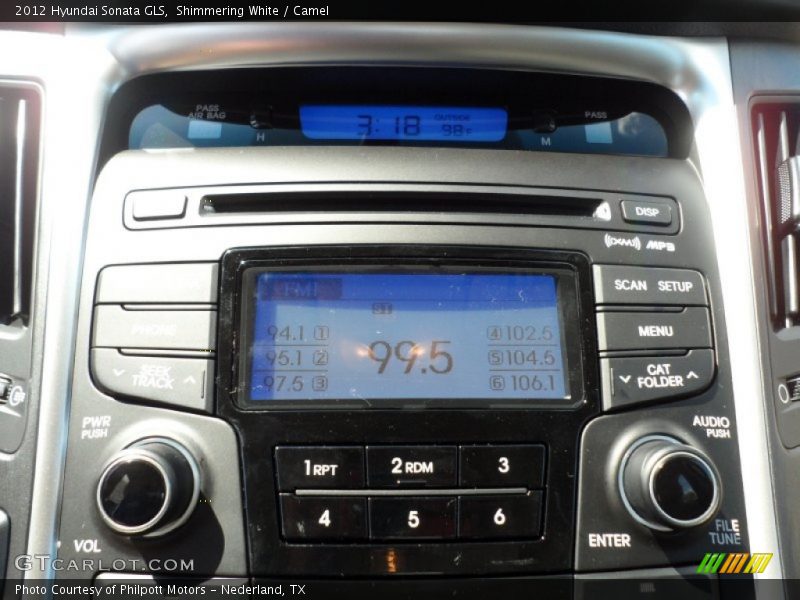 Shimmering White / Camel 2012 Hyundai Sonata GLS