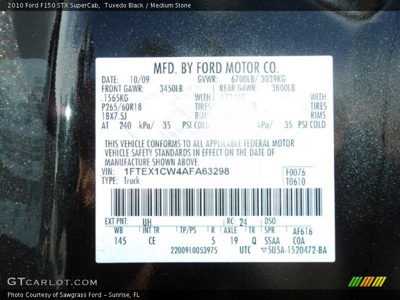 Tuxedo Black / Medium Stone 2010 Ford F150 STX SuperCab