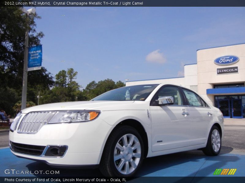 Crystal Champagne Metallic Tri-Coat / Light Camel 2012 Lincoln MKZ Hybrid