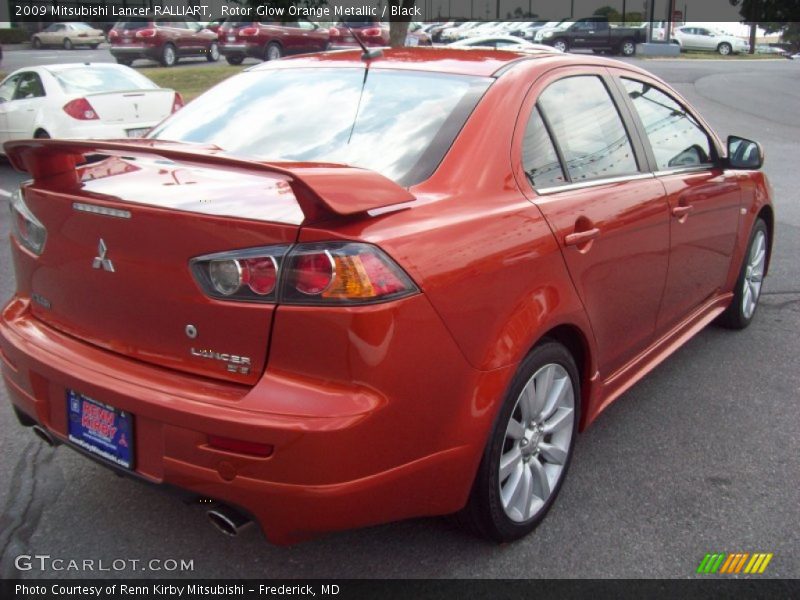 Rotor Glow Orange Metallic / Black 2009 Mitsubishi Lancer RALLIART