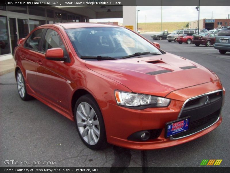 Rotor Glow Orange Metallic / Black 2009 Mitsubishi Lancer RALLIART