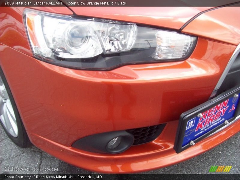 Rotor Glow Orange Metallic / Black 2009 Mitsubishi Lancer RALLIART