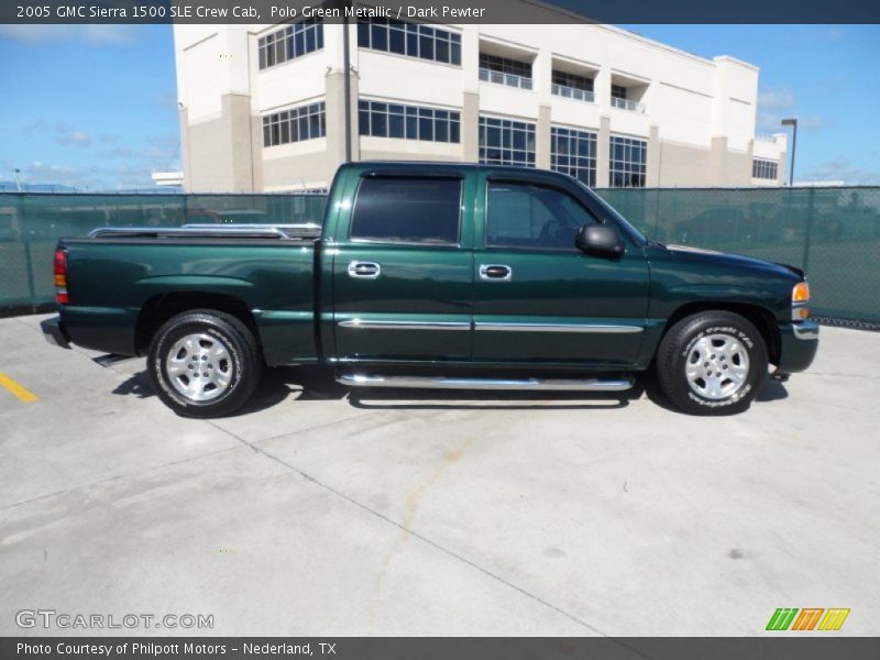 Polo Green Metallic / Dark Pewter 2005 GMC Sierra 1500 SLE Crew Cab