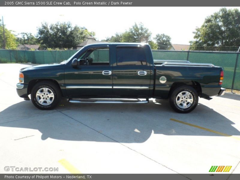 Polo Green Metallic / Dark Pewter 2005 GMC Sierra 1500 SLE Crew Cab