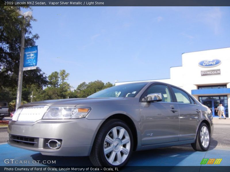 Vapor Silver Metallic / Light Stone 2009 Lincoln MKZ Sedan