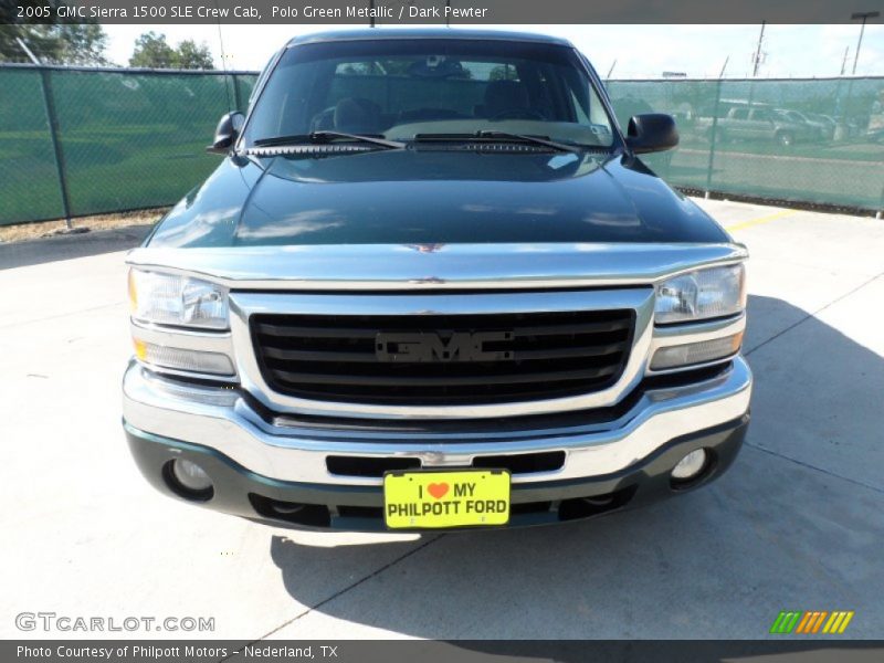Polo Green Metallic / Dark Pewter 2005 GMC Sierra 1500 SLE Crew Cab