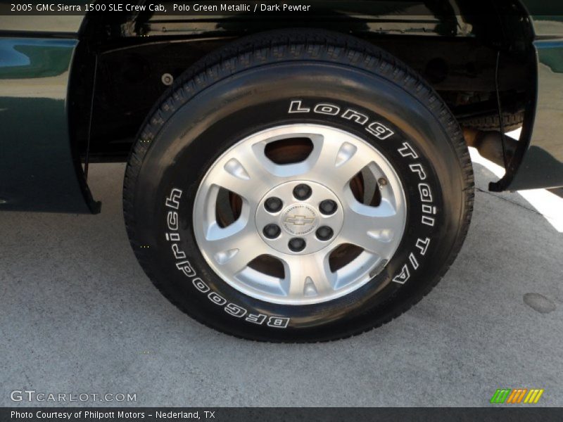 Polo Green Metallic / Dark Pewter 2005 GMC Sierra 1500 SLE Crew Cab