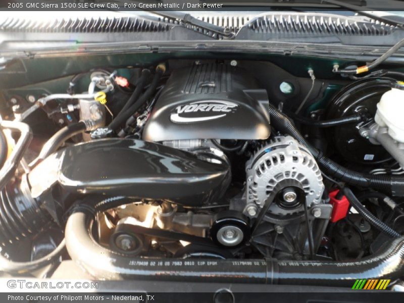 Polo Green Metallic / Dark Pewter 2005 GMC Sierra 1500 SLE Crew Cab