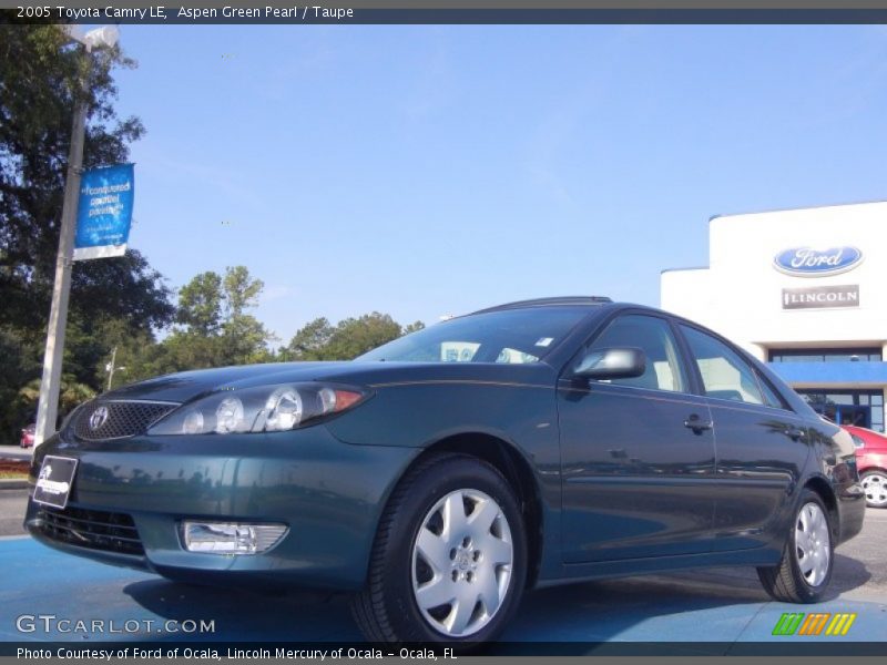 Aspen Green Pearl / Taupe 2005 Toyota Camry LE