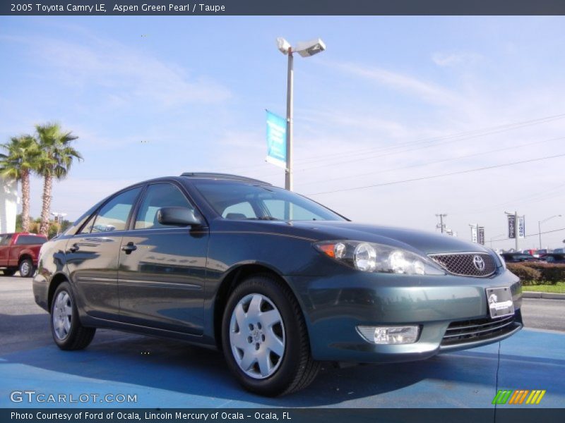 Aspen Green Pearl / Taupe 2005 Toyota Camry LE