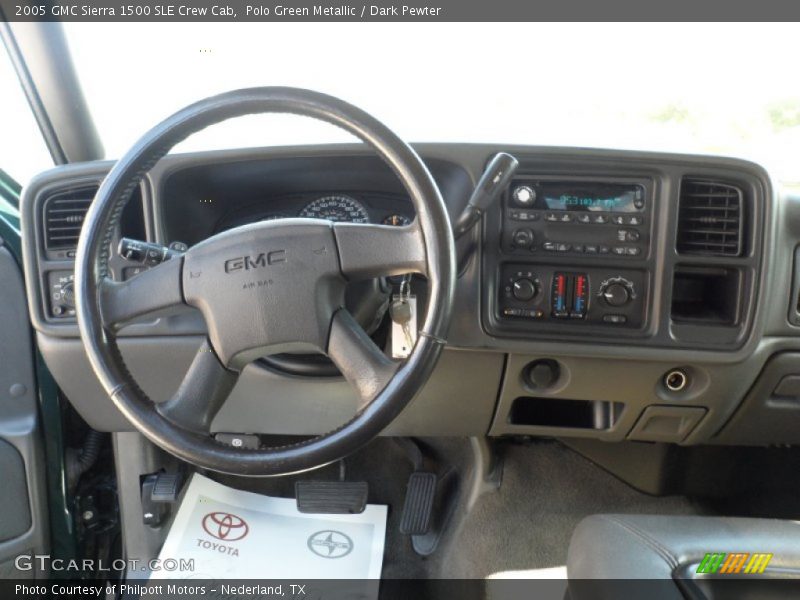 Polo Green Metallic / Dark Pewter 2005 GMC Sierra 1500 SLE Crew Cab