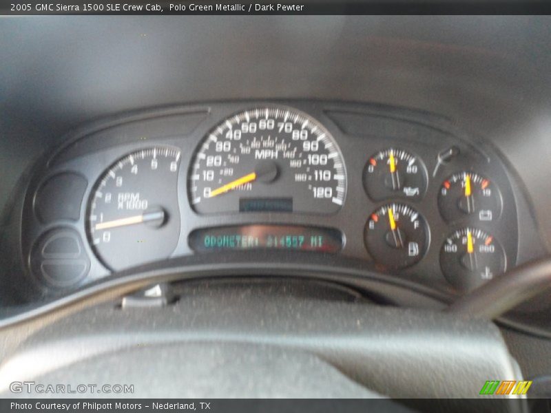 Polo Green Metallic / Dark Pewter 2005 GMC Sierra 1500 SLE Crew Cab
