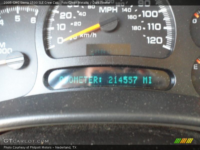Polo Green Metallic / Dark Pewter 2005 GMC Sierra 1500 SLE Crew Cab