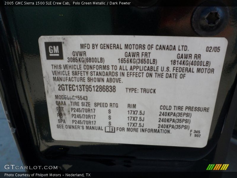 Polo Green Metallic / Dark Pewter 2005 GMC Sierra 1500 SLE Crew Cab