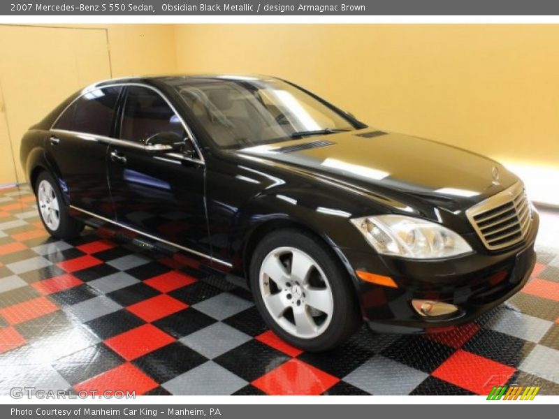 Obsidian Black Metallic / designo Armagnac Brown 2007 Mercedes-Benz S 550 Sedan