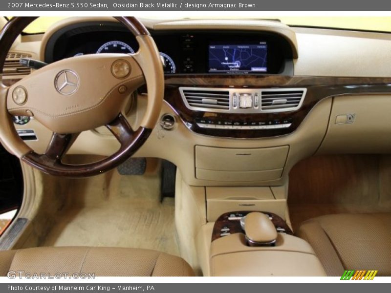 Obsidian Black Metallic / designo Armagnac Brown 2007 Mercedes-Benz S 550 Sedan