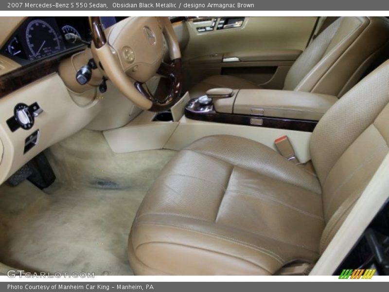 Obsidian Black Metallic / designo Armagnac Brown 2007 Mercedes-Benz S 550 Sedan
