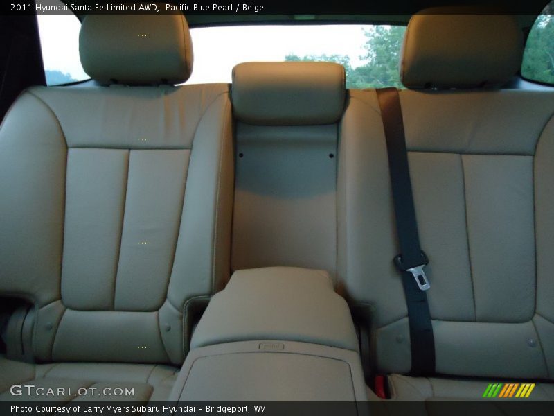 Pacific Blue Pearl / Beige 2011 Hyundai Santa Fe Limited AWD