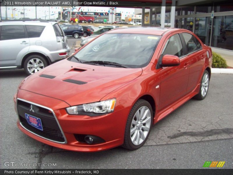 Rotor Glow Metallic / Black 2011 Mitsubishi Lancer RALLIART AWD