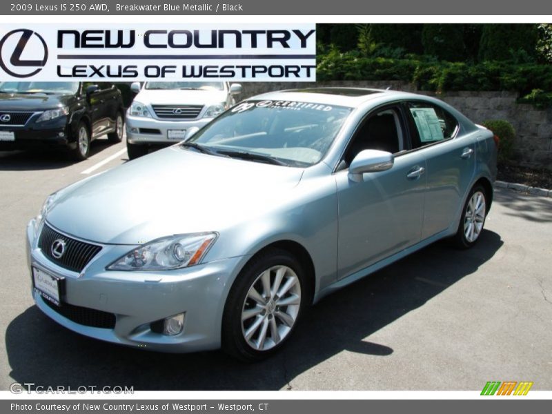 Breakwater Blue Metallic / Black 2009 Lexus IS 250 AWD