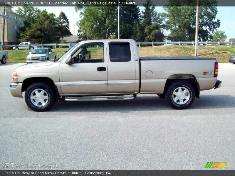 Sand Beige Metallic / Neutral 2004 GMC Sierra 1500 SLE Extended Cab 4x4