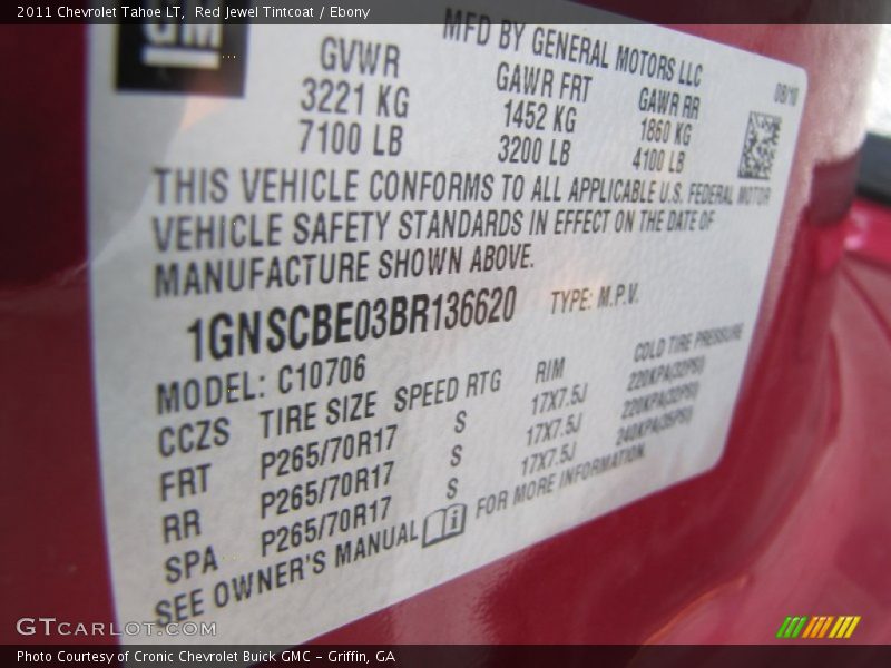 Red Jewel Tintcoat / Ebony 2011 Chevrolet Tahoe LT