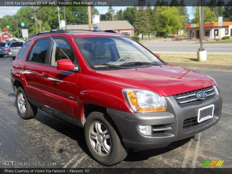 Volcanic Red Metallic / Beige 2008 Kia Sportage EX V6 4x4