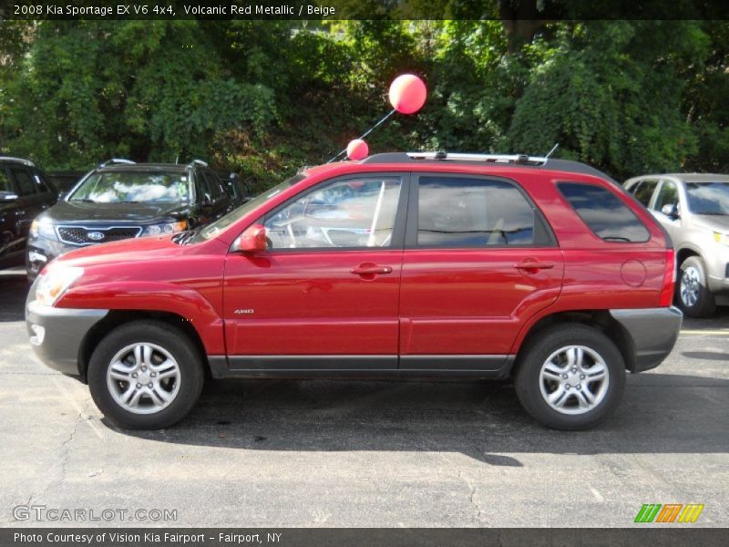 Volcanic Red Metallic / Beige 2008 Kia Sportage EX V6 4x4