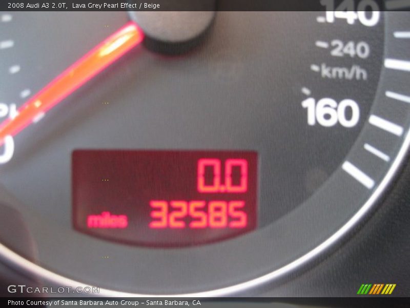 Lava Grey Pearl Effect / Beige 2008 Audi A3 2.0T