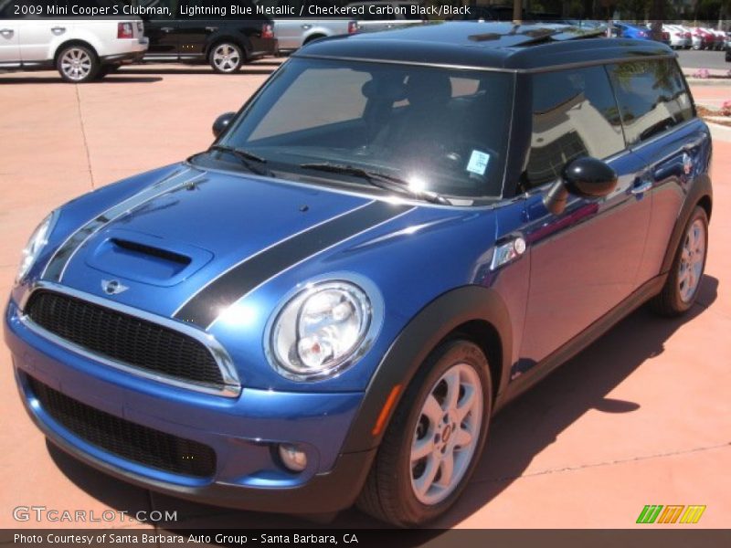Lightning Blue Metallic / Checkered Carbon Black/Black 2009 Mini Cooper S Clubman