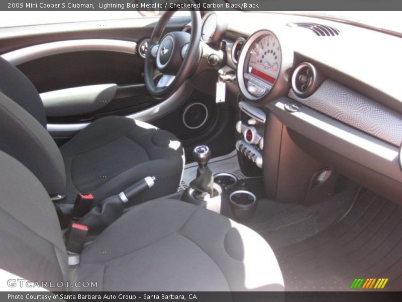 Lightning Blue Metallic / Checkered Carbon Black/Black 2009 Mini Cooper S Clubman