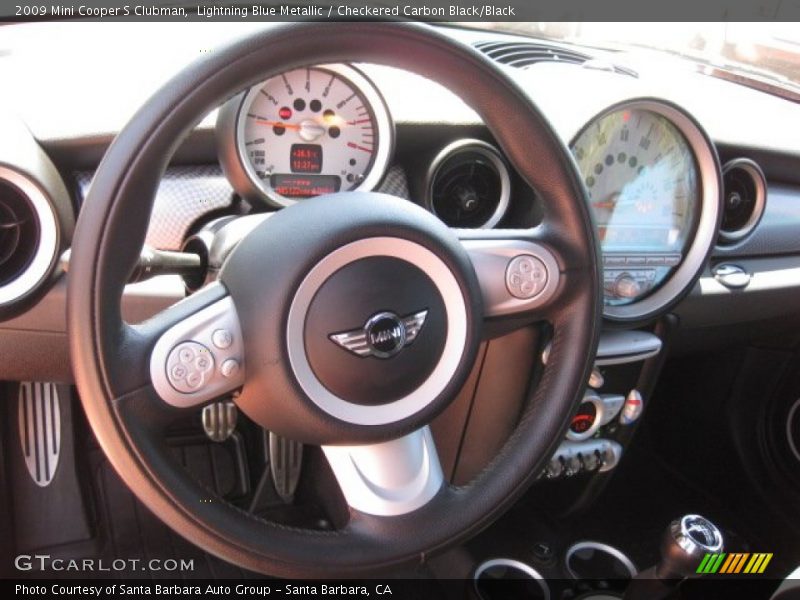 Lightning Blue Metallic / Checkered Carbon Black/Black 2009 Mini Cooper S Clubman