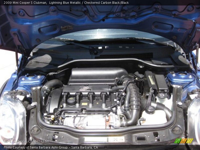 Lightning Blue Metallic / Checkered Carbon Black/Black 2009 Mini Cooper S Clubman