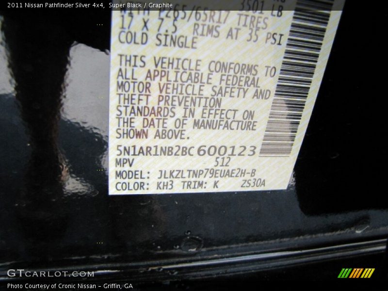 Super Black / Graphite 2011 Nissan Pathfinder Silver 4x4