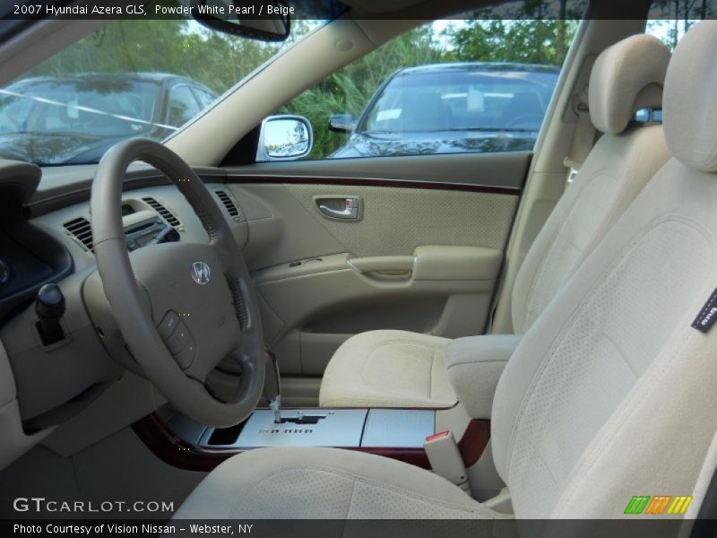 Powder White Pearl / Beige 2007 Hyundai Azera GLS
