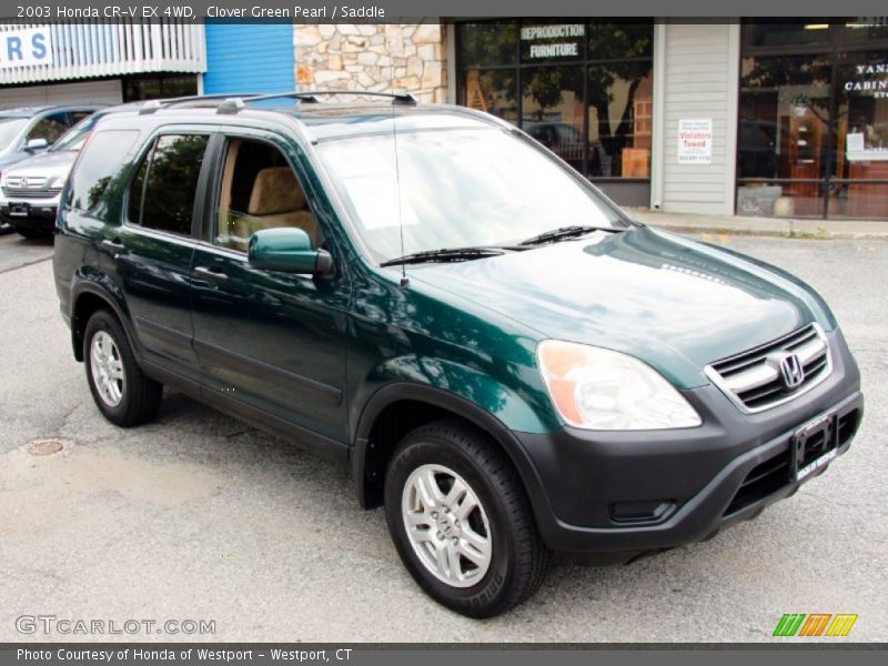 Clover Green Pearl / Saddle 2003 Honda CR-V EX 4WD