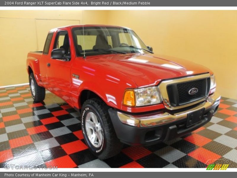 Bright Red / Black/Medium Pebble 2004 Ford Ranger XLT SuperCab Flare Side 4x4