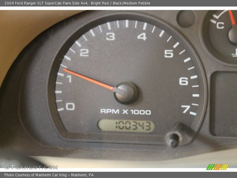 Bright Red / Black/Medium Pebble 2004 Ford Ranger XLT SuperCab Flare Side 4x4