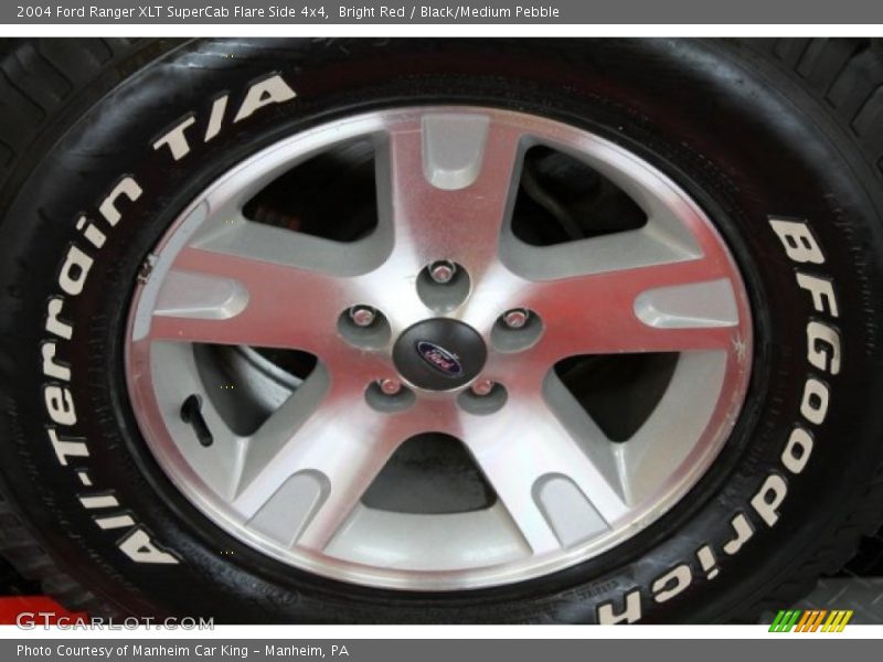 Bright Red / Black/Medium Pebble 2004 Ford Ranger XLT SuperCab Flare Side 4x4
