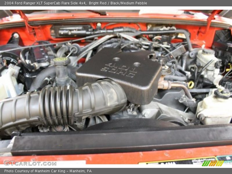Bright Red / Black/Medium Pebble 2004 Ford Ranger XLT SuperCab Flare Side 4x4